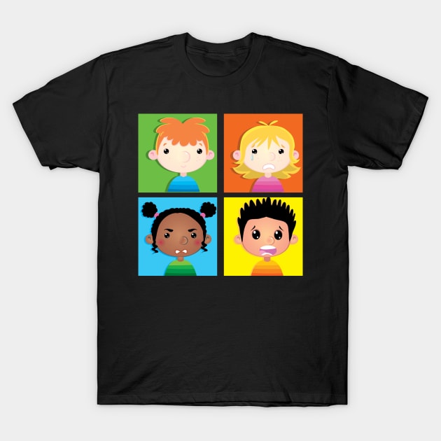 boys and girls as avatars showing different facial expressions T-Shirt by duxpavlic